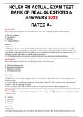 NCLEX RN ACTUAL EXAM TEST BANK OF  REAL QUESTIONS ANSWERS NCLEX 2023&sol;2024