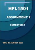 HFL1501 ASSIGNMENT 2 DETAILED ANSWERS AND EXPLANATION-SEMESTER TWO-DUE  29-AUGUST-2023