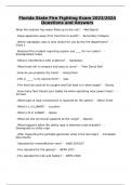 Florida State Fire Fighting Exam 2023&sol;2024 Questions and Answers