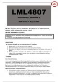 LML4807 Assignment 1 Semester 2 (Due 22 August 2023)