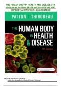 THE HUMAN BODY IN HEALTH AND DISEASE 7TH EDITION BY PATTON TEST BANK QUESTIONS AND CORRECT ANSWERS &vert;A&plus; GUARANTEED 