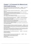 Chapter 1&colon; A Framework for Maternal and Child Health Nursing Q & A &lpar; ALL ANSWERS VERIFIED&rpar; 2023