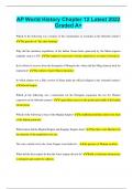 AP World History Chapter 12 Latest 2022 Graded A&plus;