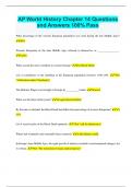 AP World History Chapter 14 Questions and Answers 100&percnt; Pass