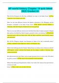 AP world history Chapter 14 quiz latest 2022 Graded A&plus;