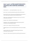Unit 1 and 2- LETRS QUESTIONS WITH UPDATED AND VERIFIED ANSWERS 2023&period;
