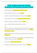 FTCE&colon; Subject Area K-6&colon; Science Questions and Answers Already Passed