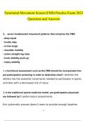 Functional Movement Screen &lpar;FMS&rpar; Practice Exam questions and answers latest 2023 - 2024 &lbrack;100&percnt; correct answers&rsqb;