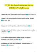 FST 422 Beer Exam questions and answers latest 2023 - 2024 &lbrack;100&percnt; correct answers&rsqb;