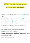 FST 422 Exam questions and answers latest 2023 - 2024 &lbrack;100&percnt; correct answers&rsqb;
