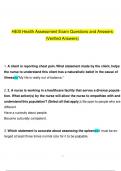 HESI Health Assessment Exam questions and answers latest 2023 - 2024 [100% correct answers]