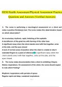 HESI Health Assessment/Physical Assessment Practice questions and answers latest 2023 - 2024 [100% correct answers]