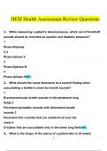 HESI Health Assessment Review questions and answers latest 2023 - 2024 &lbrack;100&percnt; correct answers&rsqb;