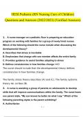 HESI Pediatric &lpar;RN Nursing Care of Children&rpar; questions and answers latest 2023 - 2024 &lbrack;100&percnt; correct answers&rsqb;