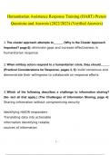 Humanitarian Assistance Response Training (HART) Pretest questions and answers latest 2023 - 2024 [100% correct answers]