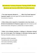 Humanitarian Assistance Response Training &lpar;HART&rpar; Pretest questions and answers latest 2023 - 2024 &lbrack;100&percnt; correct answers&rsqb;