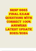 NRNP 6665   FINAL EXAM  QUESTIONS WITH  CORRECT 100&percnt;  ANSWERS  LATEST UPDATE  2023&sol;2024