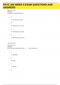 PSYC 304 WEEK 6 EXAM QUESTIONS AND ANSWERS