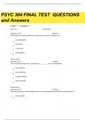 PSYC 304 FINAL TEST QUESTIONS and Answers