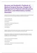 Brunner and Suddarth's Textbook of Medical Surgical Nursing- Chapter 28: Management of Patients with Structural, Infectious, and Inflammatory Cardiac Disorders  questions with complete solution graded A+