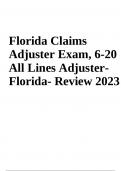 Florida Claims Adjuster Final Exam Questions Wit Answers | Latest 2023/2024 | 100% VERIFIED