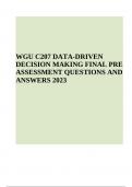 WGU C207 (DATA DRIVEN DECISION MAKING) PRE ASSESSMENT EXAM QUESTIONS AND ANSWERS LATEST 2023/2024 (GRADED)