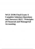 WGU D196 Final Exam Questions and Answers 2023/2024 Latest GRADED A+
