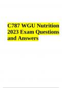 WGU C787 Nutrition Exam Questions With Answers Latest Update 2023/2024 | GRADED A+