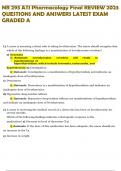 NR 293 ATI Pharmacology Final REVIEW 2023 QUESTIONS AND ANSWERS LATEST EXAM  GRADED A