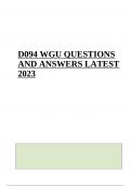 WGU D094 EXAM QUESTIONS AND ANSWERS LATEST 2023/2024 | LATEST GRADED A+