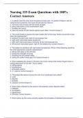Nursing 225 Exam Questions with 100&percnt; Correct Answers 