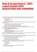 Role & Scope Exam 2 100&percnt;  Latest Update 2023  QUESTIONS AND ANSWERS