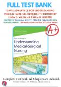 Test Bank for Davis Advantage for Understanding Medical-Surgical Nursing 7th Edition Linda S. Williams Chapter 1-57 | 9781719644587 | Complete Guide Newest Version 2023
