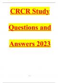 CRCR Certification Exam Questions and Answers 2023 (Verified Answers)
