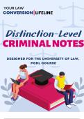 Criminal Law Notes (DISTINCTION) for University of Law Post Graduate Diploma in Law (PGdL) course 