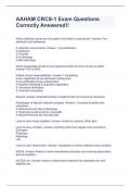AAHAM CRCS-1 Exam Questions Correctly Answered&excl;&excl;
