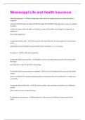Mississippi Life and Health Insurance &vert; 276 Questions And Answers Graded A&plus;