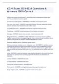 CCHI Exam 2023-2024 Questions & Answers 100&percnt; Correct 