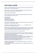 NTR FINAL EXAM Question and answers  rated A&plus; 2023