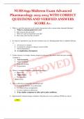 NURS 6551 Midterm Exam Advanced  Pharmacology 2023-2024 WITH CORRECT QUESTIONS AND VERIFIED ANSWERS SCORE A+. 