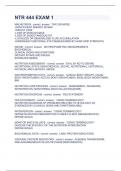 NTR 444 EXAM 1 Question and answers 100&percnt; correct  2023