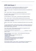 NTR 344 Exam 1 Question and answers rated A&plus; 2023