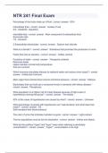 NTR 241 Final Exam Question and answers  100&percnt; correct  2023
