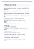 NTR 241 EXAM Question and answers 100&percnt; correct  2023