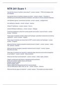 NTR 241 Exam 1 Question and answers 2023 verified to pass