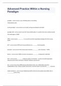 Advanced Practice Within a Nursing Paradigm 2023 verified to pass