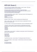 NTR 241 Exam 2  Question and answers correctly solved 2023