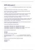 NTR 222 exam 2 Question and answers rated A&plus; 2023