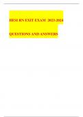 HESI RN EXIT EXAM 2023-2024  QUESTIONS AND ANSWERS