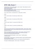 NTR 126L Exam 1 Question and answers 2023  verified to pass
